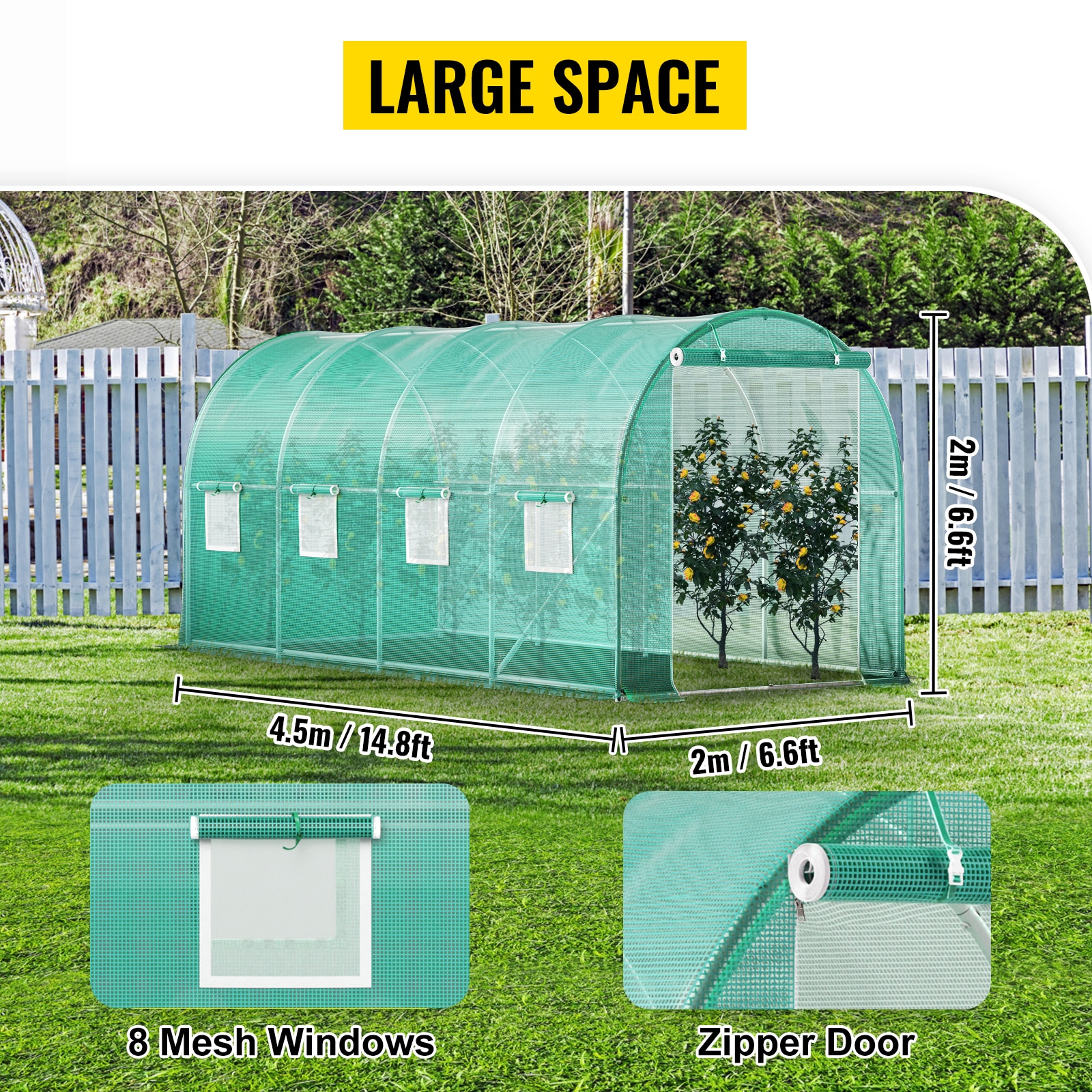 Walk-in Tunnel Greenhouse With Galvanized Steel Frame And Windows_voghion.com